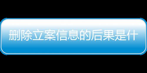 删除立案信息的后果是什么样的呢英语作文