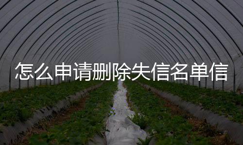 怎么申请删除失信名单信息记录呢知乎网站