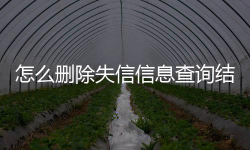 怎么删除失信信息查询结果记录的人呢微信号是多少