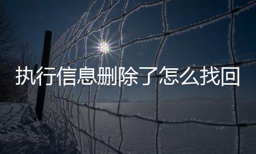 执行信息删除了怎么找回微信账号呢