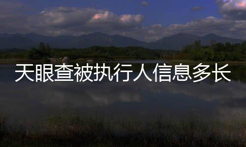 天眼查被执行人信息多长时间更新啊知乎视频在哪里看